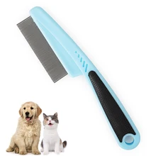 1 шт. Нескользящая ручка расческа изделия из нержавеющей стали для домашних питомцев тонкие зубья расческа для чистки гребень для вшей расческа средства по уходу за животными