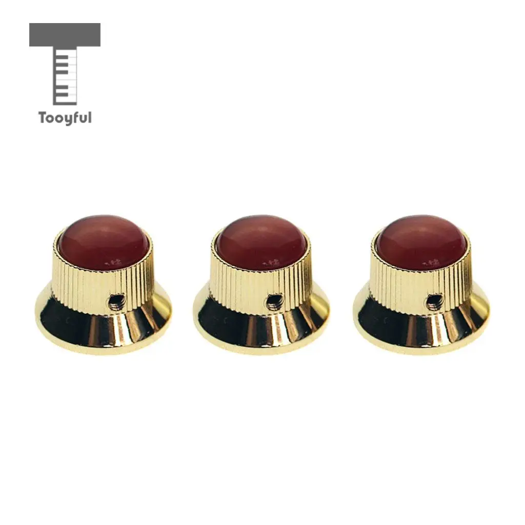Tooyful 3 Pieces Metal Guitar Knobs for Electric Guitar Bass Control