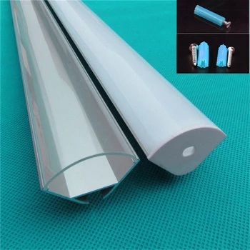 

10-30pcs/lot 80 inch 2m/pc led aluminium profile with milky/transparent cover for 20mm strip ,led 45degree corner bar light