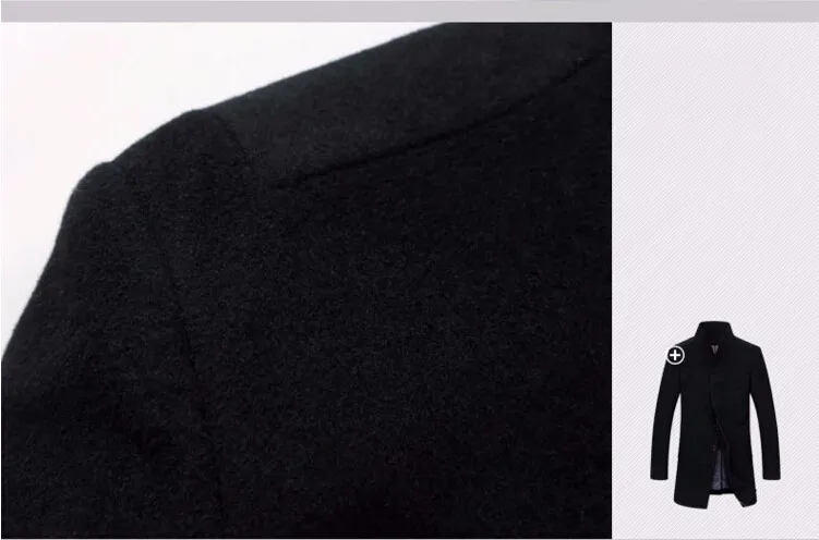 Новые зимние шерстяные длинные Peacoat для мужчин Slim Fit повседневное толстые пальто s теплая ветровка Тренч Куртки, Ma209