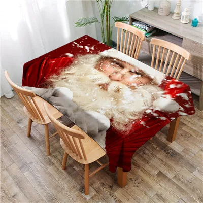 Factory direct new Christmas polyester printed fabric household decorative cloth tablecloth - Цвет: 1