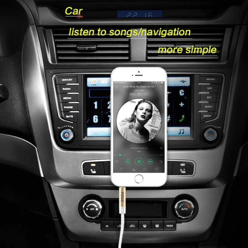Аудиокабель PZOZ с разъемом aux 3 5 мм кабель папа для iphone 6 iPod nano Touch автомобильный