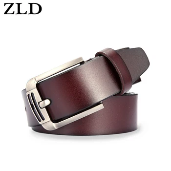 

ZLD High quality men's genuine leather belt designer men luxury strap male belts for men fashion vintage pin buckle for jeans