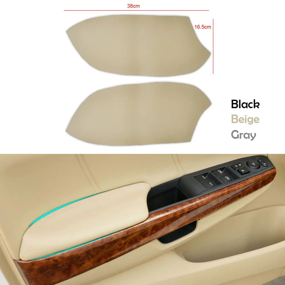 

Pair Black/Beige/Gray Car Real Leather Front Door Panels Armrest Cover For Honda For CRV 2008 2009 2010 2011 2012