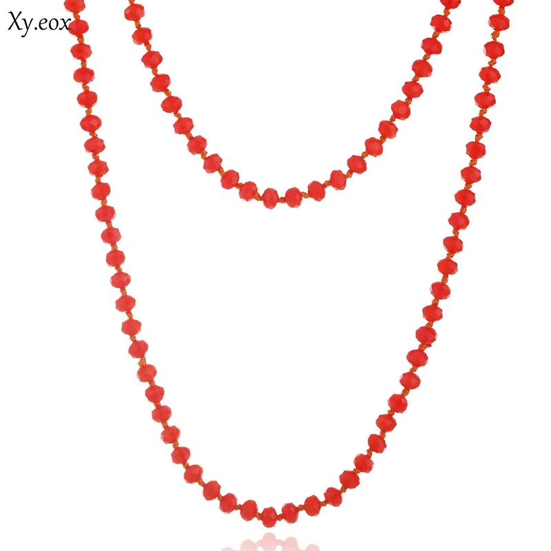 

150cm Natural Stone Beads Choke Necklace Femme Jewelry Howlite Bead Necklace