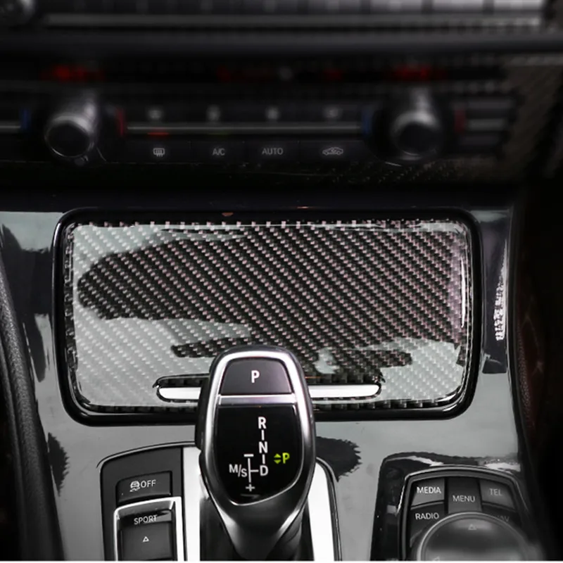 

Carbon Fiber Console Storage Box Panel Decoration Trim For BMW 5 Series F10 F18 2011-2017 Interior Sticker Ashtray Frame Cover