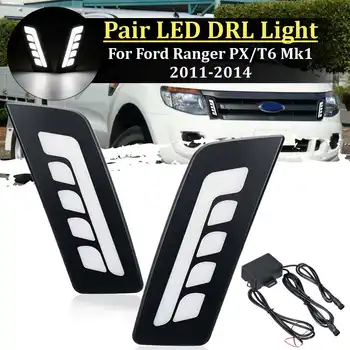 

A Pair Car Led Drl For Ford Ranger PX T6 Mk1 2011-2014 Daytime Running Light Front Bumper Driving Fog Lamp Daylight Headlight