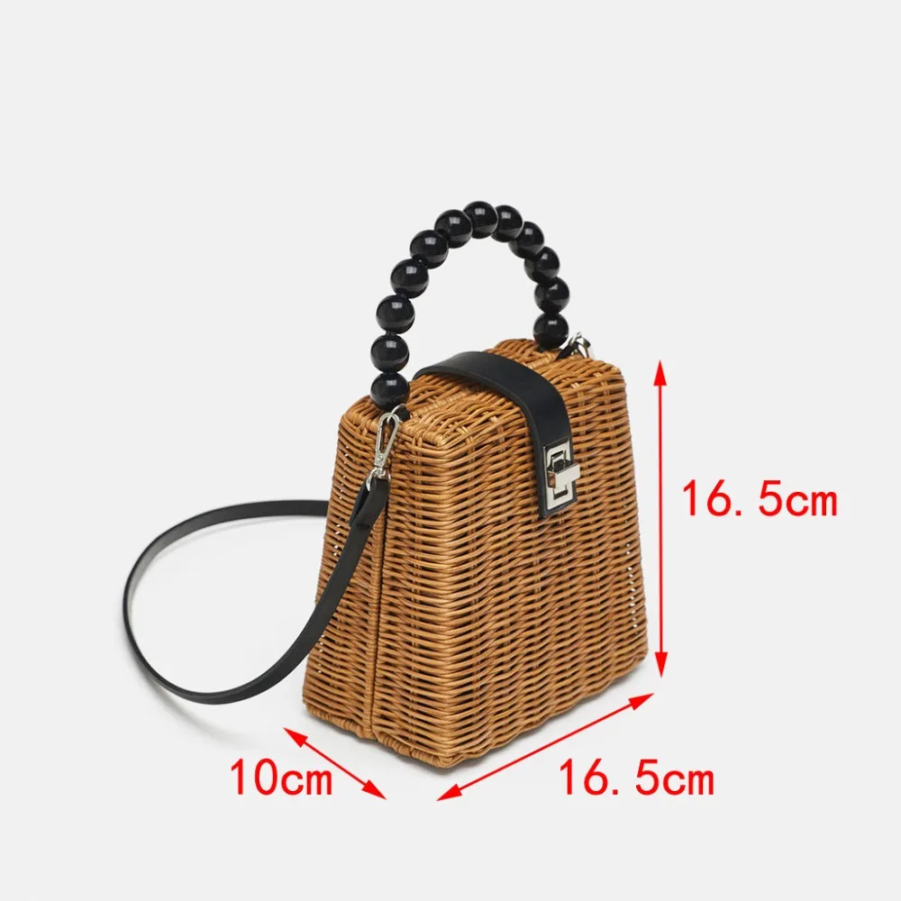 2019 New Straw Bags Women Rattan Bag Handmade Woven Summer Beach CrossBody Bag Cactus Bohemia Handbag Bali Box