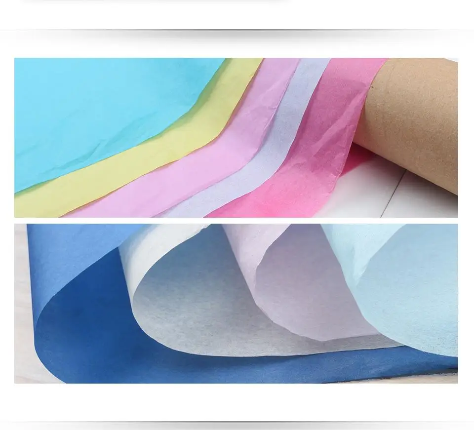 Влагостойкая упаковочная папиросная бумага 20x26in свадебный подарок одежда обертывание цветная бумага DIY конфеты цвета 50*66 см 100 шт в партии