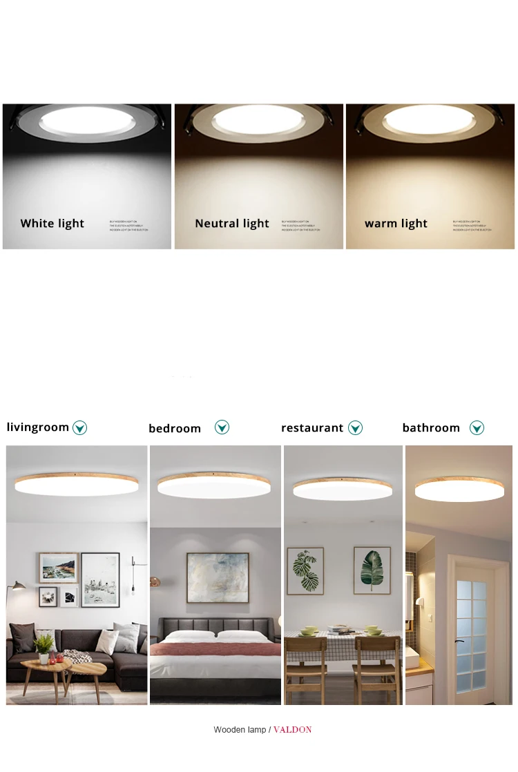 Деревянные светодиодные потолочные светильники для гостиной, спальни, ультратонкие потолочные светильники 5 см, современные потолочные лампы, круглые и квадратные