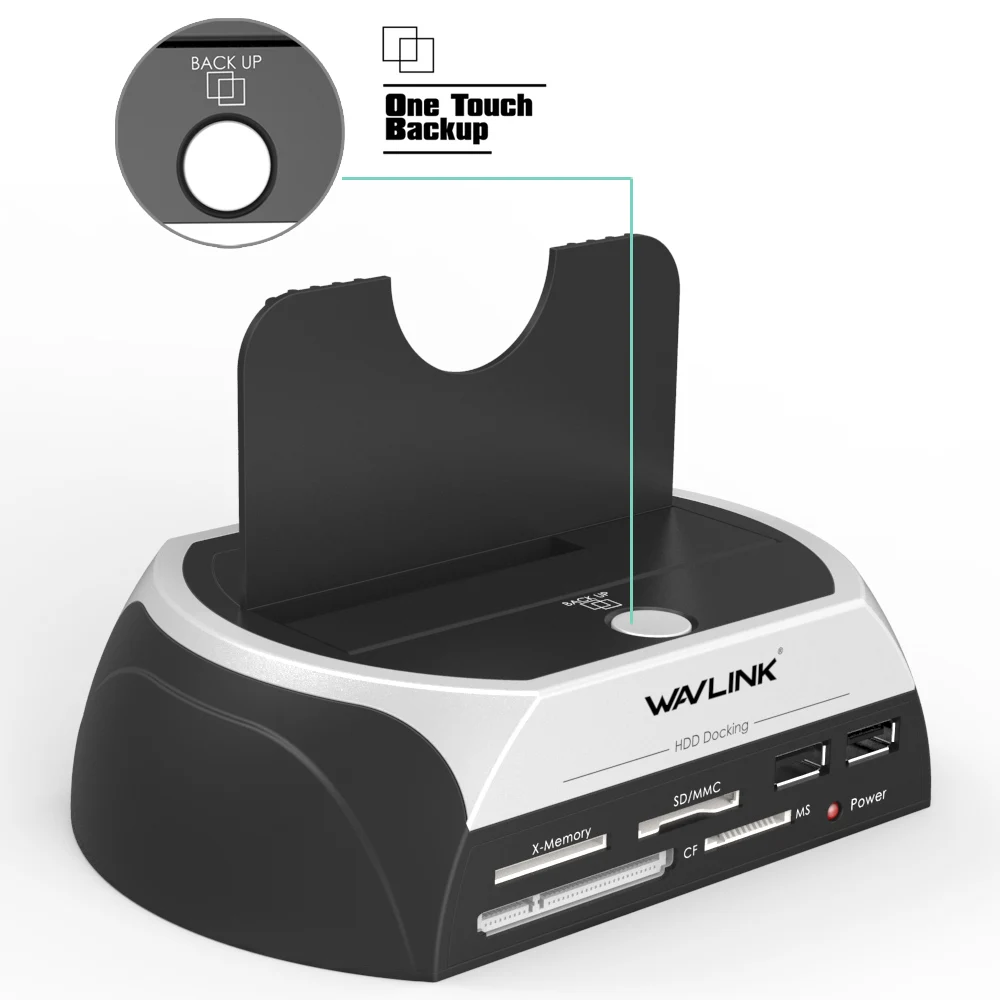 Wavlink USAP док-станция для HDD 2," /3,5" SSD SATA внешний жесткий диск основание корпуса коробка 8 ТБ док USB2.0 Hub Card Reader