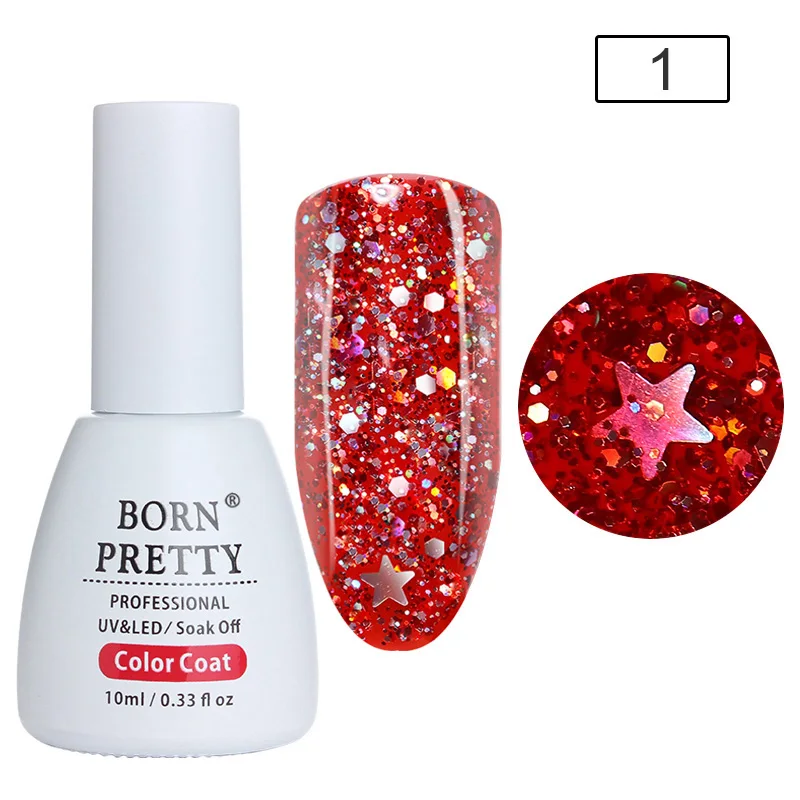 BORN PRETTY 10 мл голографический Блестящий Гель-лак для ногтей Bling Star блеск замачиваемый УФ-гель маникюрный лак Гель-лак для ногтей