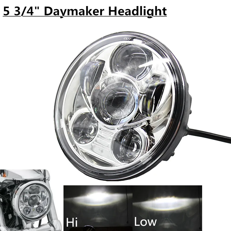 

Black & Chrome 5.75" LED Headlight Motorcycle Daymaker 5 3/4" Front Driving Head Lights Headlamp For Harley VRSCD VRSCDX FLSTSE
