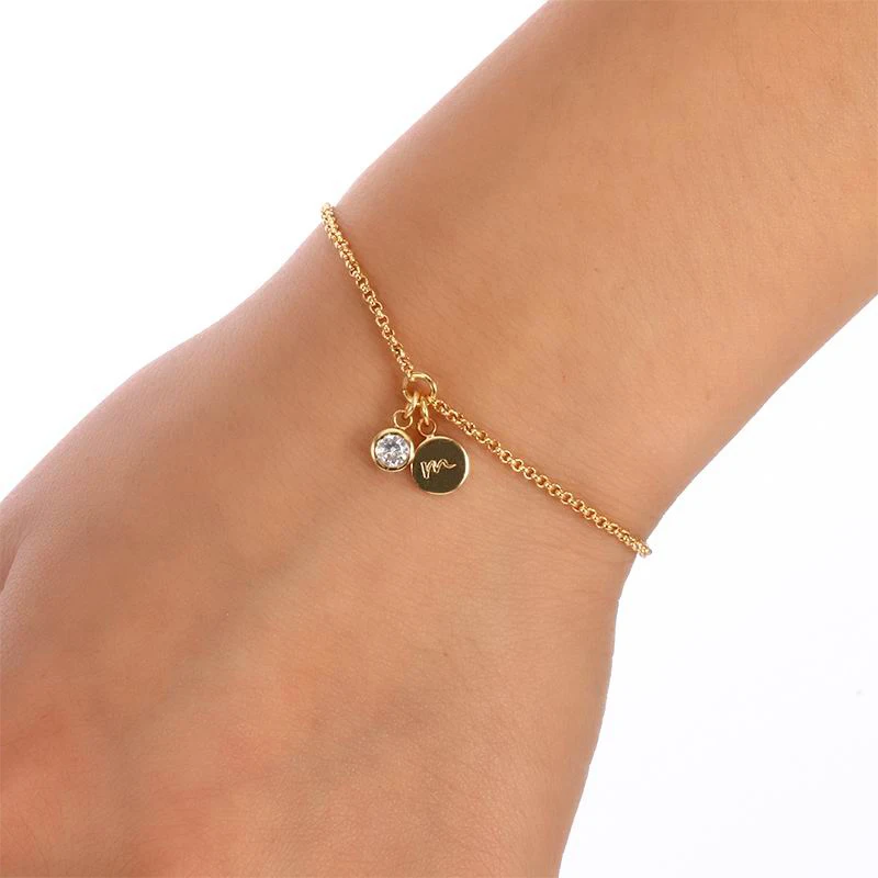  METOO Letter Zircon Bracelet & Bangle for Women Girl Fashion 3 Colors Adjustable Name Bracelets Bab