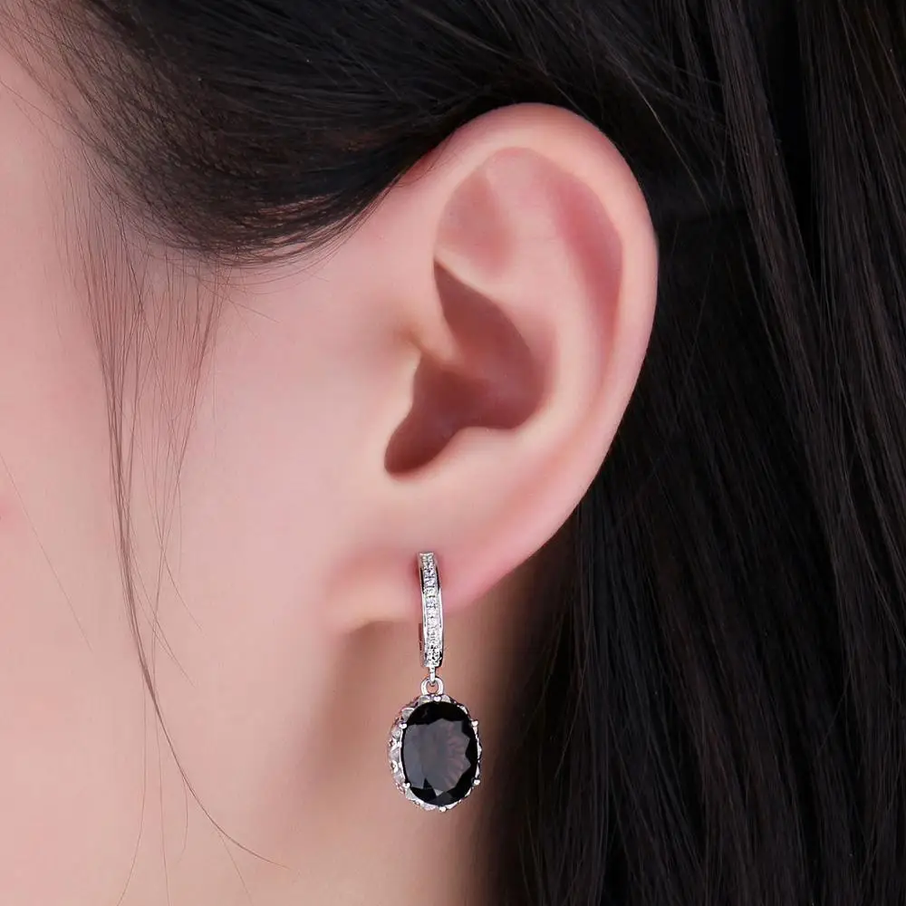 JewelryPalace 7ct подлинная дымчатый кварц висячие серьги 925 стерлингового серебра для