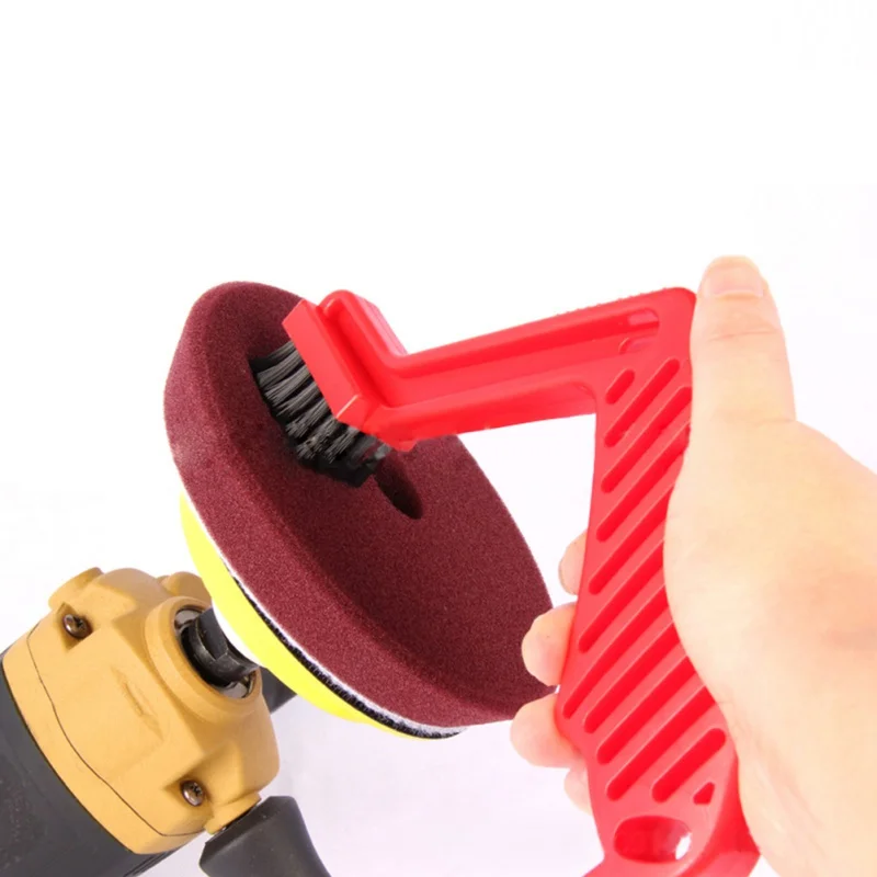 1Pcs New Brush for Cleaning Buffing Pads Polished Sponge Disc Cleaning Abrasive Wax Marking Cleaning Brush Auto Detailing