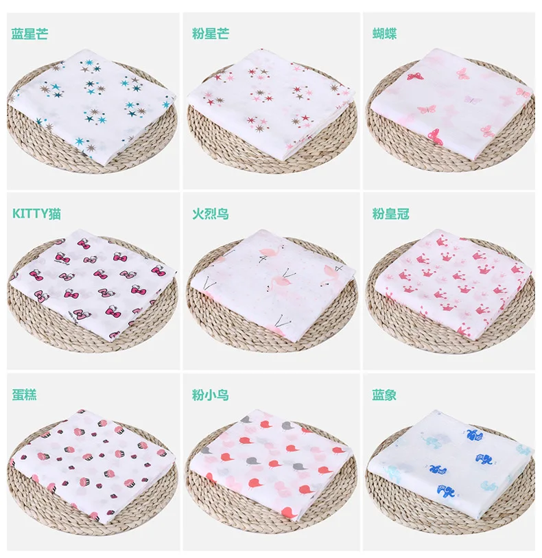 Муслин ткань 100% хлопок для новорожденных пеленает детские одеяла Sleepsack Multi конструкции функции Детские Полотенца держать обертывания