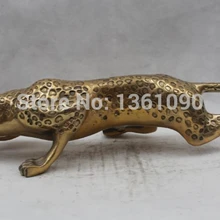 Xd 001273 Китайский Народная Латунь отлично Лаки Реалистичные красивые cheetah Leopard Статуя