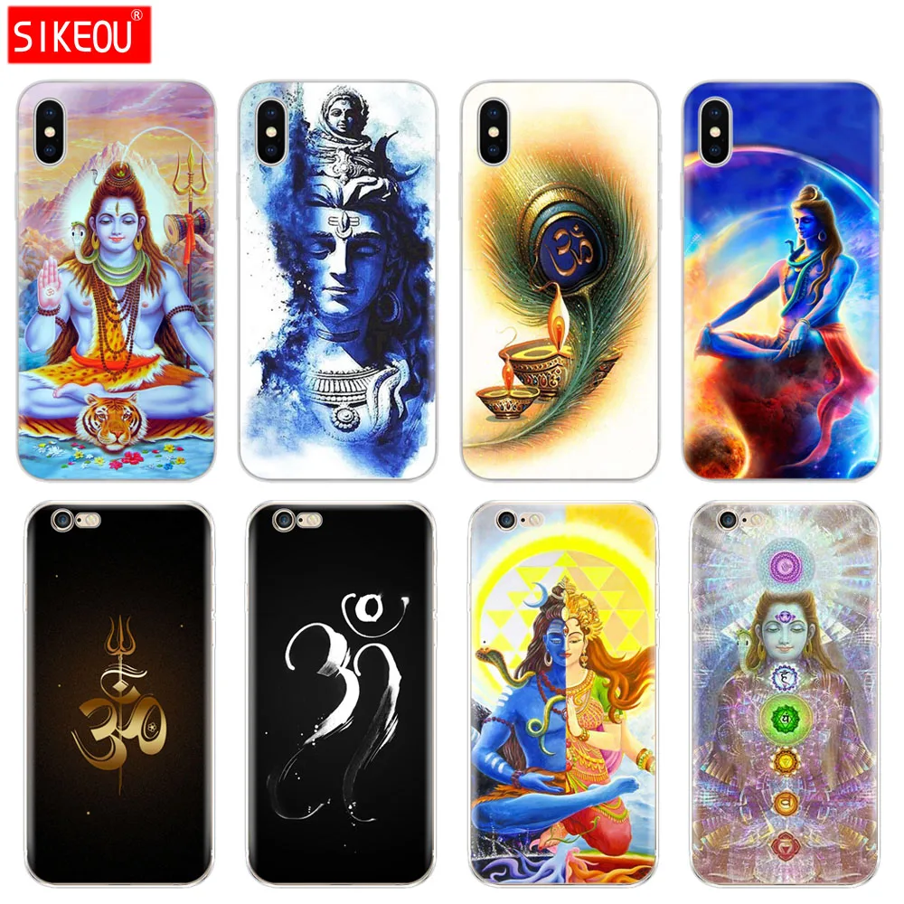 

Silicone Cover Phone Case For Iphone 6 X 8 7 6s 5 5s SE Plus 10 XR XS Max Case Lord Shiva Hindu God Buddha India Mahakal
