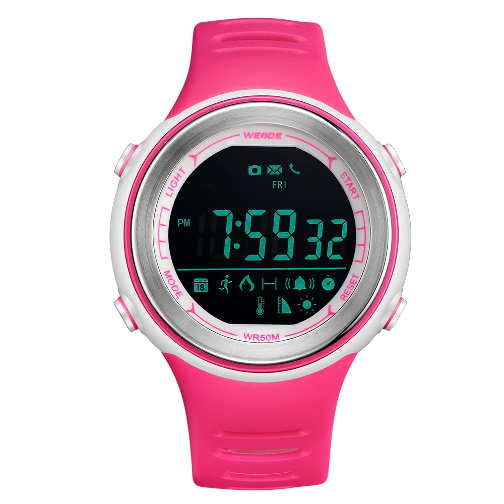 

WEIDE Bluetooth Men Smart Watches Hombre Pink Smartwatch Digital Waterproof Clock Android Relogio Woman Sport Watch 2018