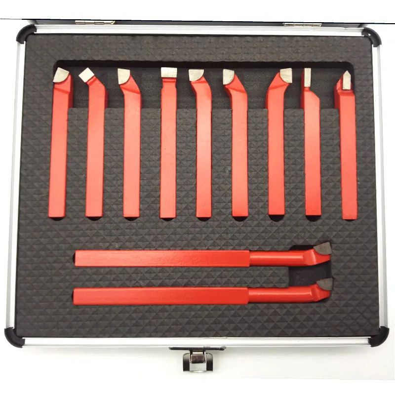 

11Pcs 10*10mm,8*8mm Carbide Tip Tipped Bit Set Brazed Milling Cutter Tools For Metal CNC Lathe, Welding Turning Tool Holder