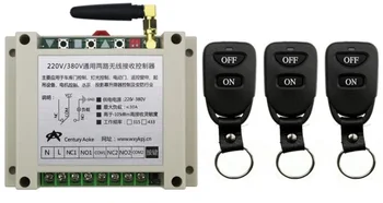 

New AC220V 250V 380V 30A 2CH Remote Control Light Switch Relay Output Radio Receiver Module and 3 pcs Belt buckle Transmitter