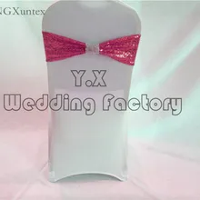 Красивый блестящий лайкра спандекс стул ремешок с пряжкой украшения для стула крышка с использованием