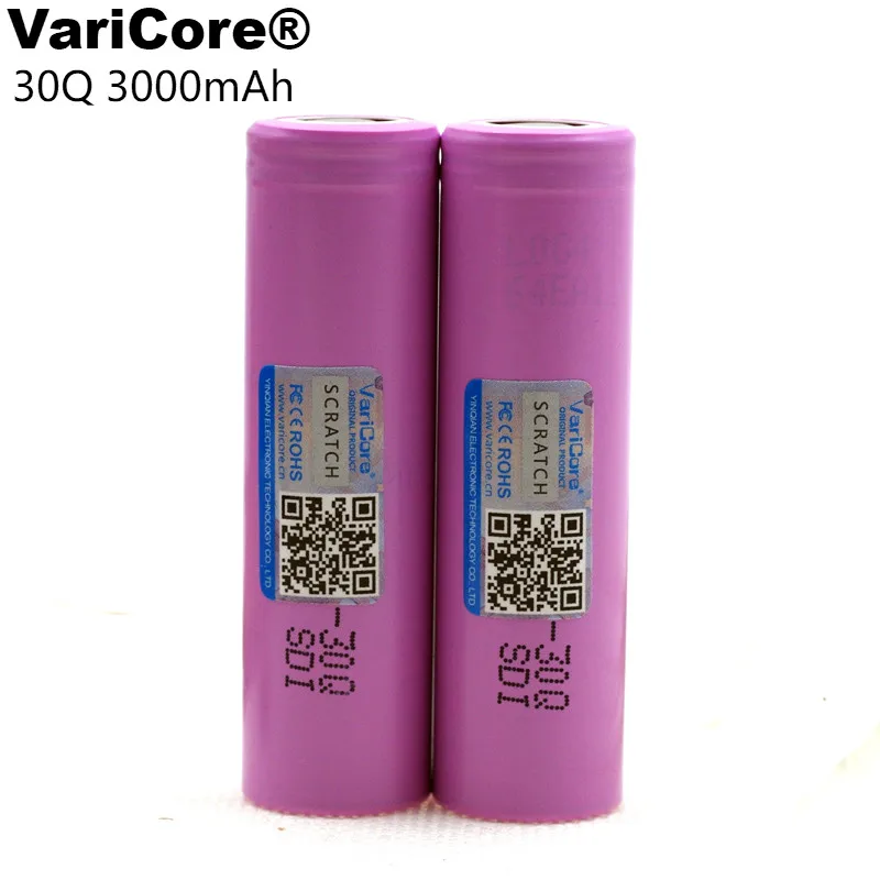 VariCore INR18650 30Q 18650 3000mAh литиевая аккумуляторная батарея для электронных сигарет батареи