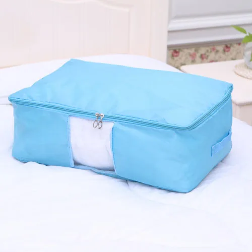 Складная Одежда Одеяло сумка для хранения Органайзер для гардероба шкаф ткань Оксфорд большой емкости водонепроницаемый постельные принадлежности сумка - Цвет: light blue