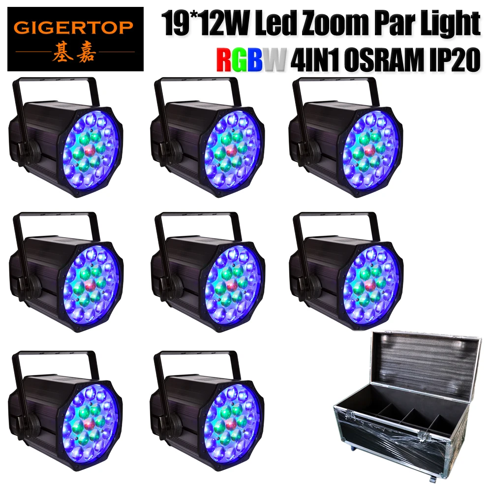 Комплект чехлов Gigertop 8 в 1 RGBW 4 с моторизованным увеличением LED Pro Par 19x12W Light Indoor IP20