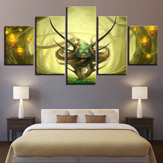 Large Poster Hd Printed Painting Canvas Print 5 Panel Fantasy Lion Large Poster Hd Printed Painting Canvas Print 5 Panel Fantasy Lion King Home Decor Wall Art