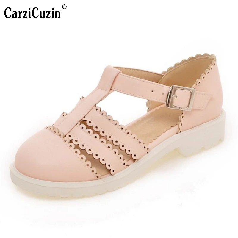 

RIZABINA Women Flats Sandals Brand Sexy Fashion Gladiator Ladies Buckle Student Vintage Sandal Footwear Leisure Shoes Size 34-43