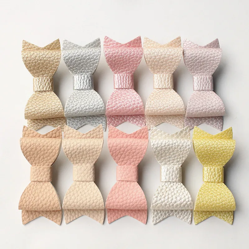 

New 12pc/lot PU Leather Hotsale Bowknot Hairpin Felt Artificial Leather Bow Hair Clips Fashion Hair Accessory Bow Hair Grip Girl