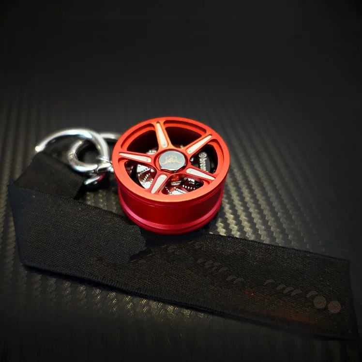  TOYIKIE New Upscale Luxury Metal Car Wheel Keychain with Disc Brake Keyring Sleutelhanger Llaveros 