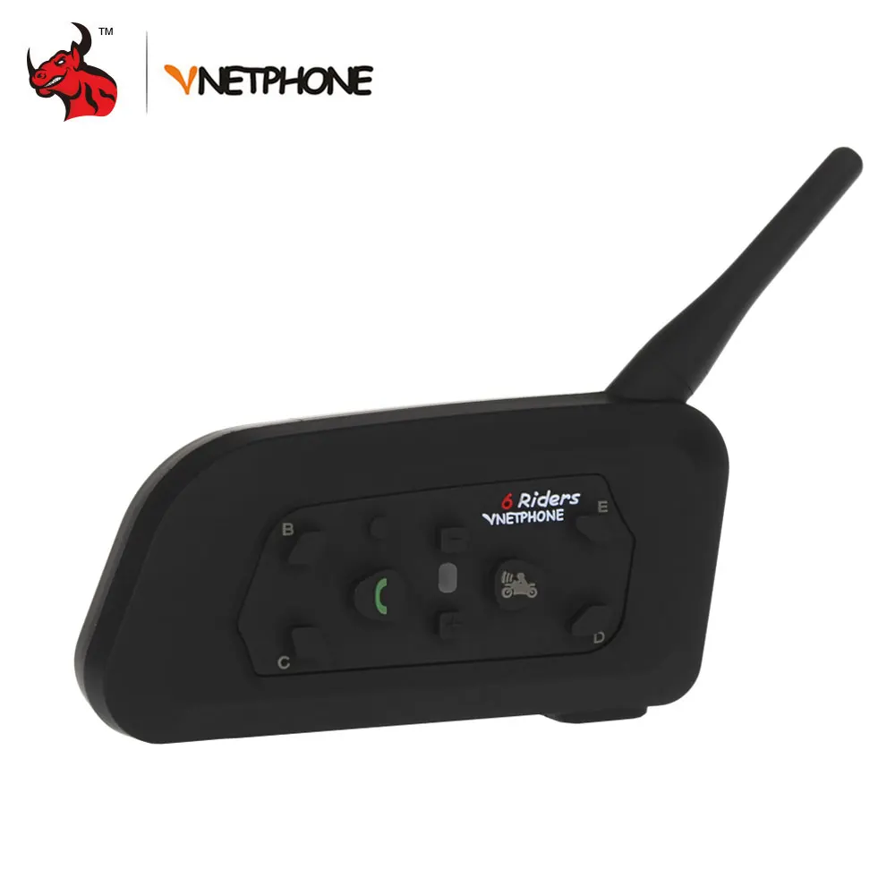 VNETPHON 1200M BT Bluetooth мотоциклетный шлем домофон 6 всадников полный дуплексный беспроводной Bluetooth связь Переговорная гарнитура