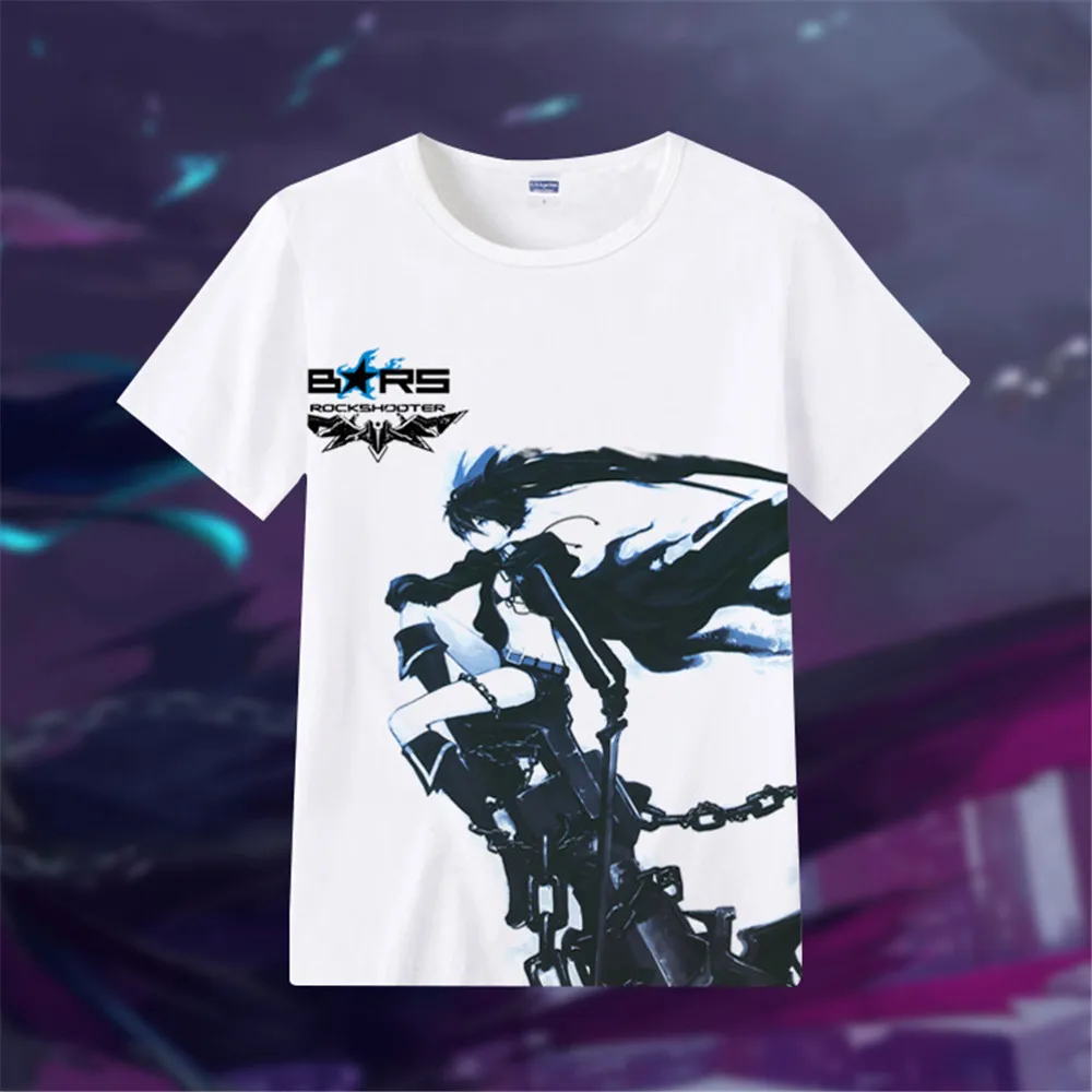 Футболки Black Rock Shooter kawaii футболка с японским аниме рубашка мангой милые футболки