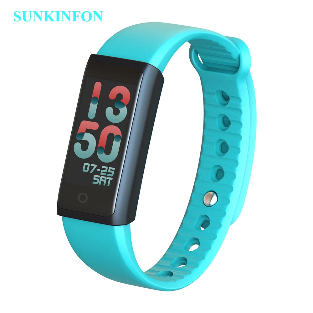Professional Heart Rate Smart Wristband Blood Pressure Monitor Pedometer Fitness Tracker Bracelet with Colorful UI for iPhone 8