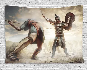 

Home Decor A Tapestry Of Ancient Greek Warriors Fighting by Fighters