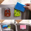 Cartoon Bear Cat Wall Mounted type Bathroom Storage Box Cat Soap bar Holder Sponge Holder Kitchen Tools Hook Drain Shelf Bag 1