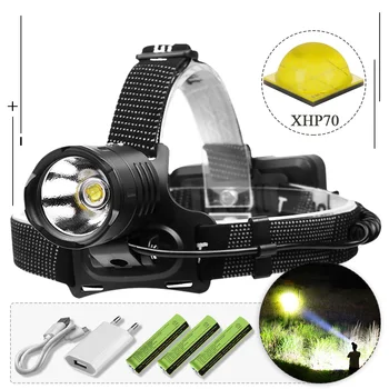 

powerful head flashlight led headlamp xhp70 led head torch USB headlight 18650 outdoor waterproof light With mobile power