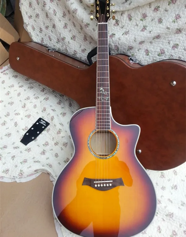 

2018 New + Factory + Chaylor 612ce acoustic guitar 614ce acoustic electric guitar KSG tobacco sunburst acoustic 614 vs guitar