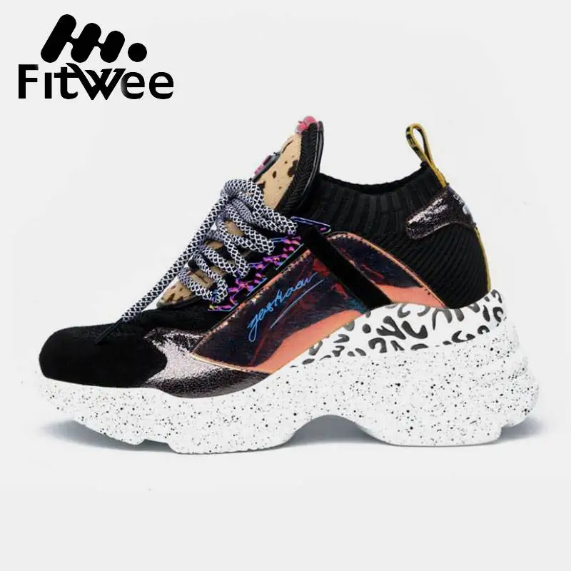 

Taoffen New Fashion Real Leather Running Shoes Ins Hot Style Vulcanized Shoes Women Sneakers Platform Air Cushion Size 35-42