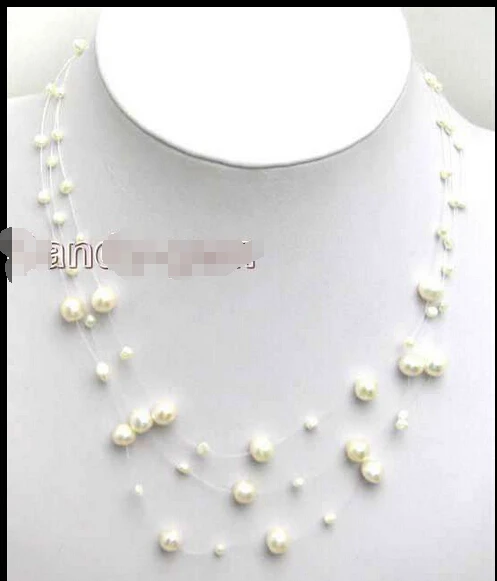 

Hot sale Free Shipping>>SALE Starriness 6-7mm natural White Freshwater BAROQUE Pearl Necklace
