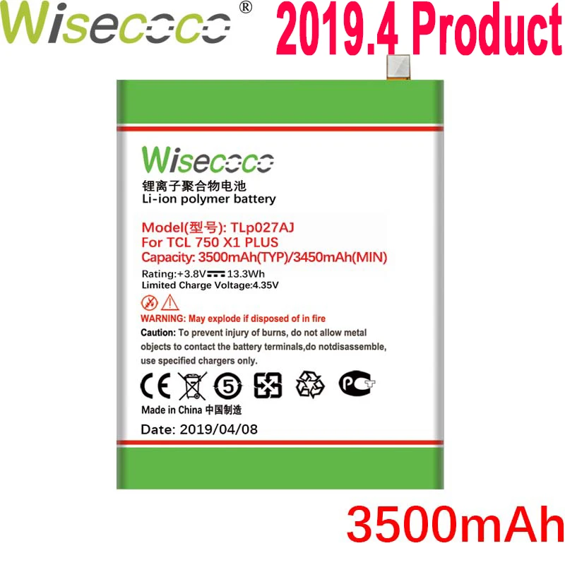 

Wisecoco 3500mAh TLp027AJ Battery For Alcatel TCL 750 X1 PLUS A5 LED 5085D 5085Y Phone Latest Production Battery+Tracking Number