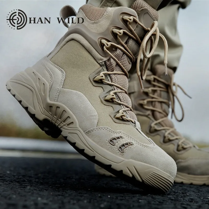

Winter Tactical Military Boots For Men Genuine Leather Breathable Combat Ankle Boots Men's Desert Army Safety Work Shoes