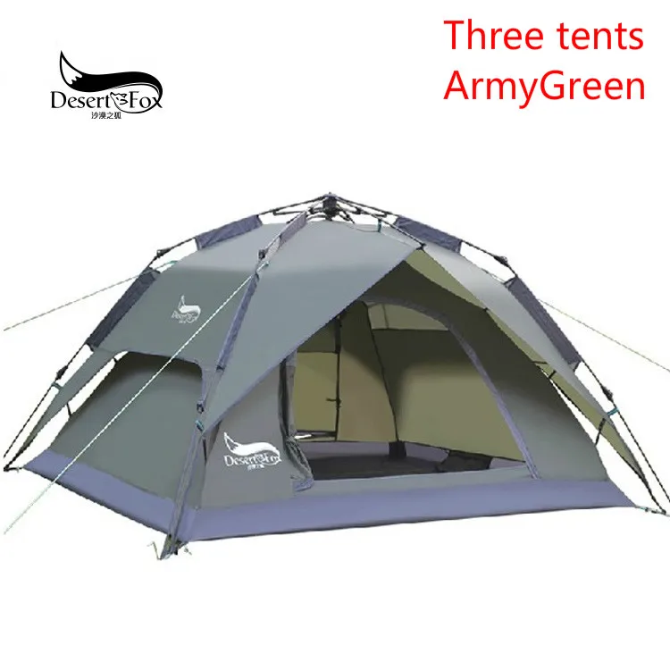 Пустыня и лиса взрывоопасный открытый альпинизм 3-4 двойной автоматический тент Кемпинг палатки установить для ускорения палатки кемпинга 3,8 кг