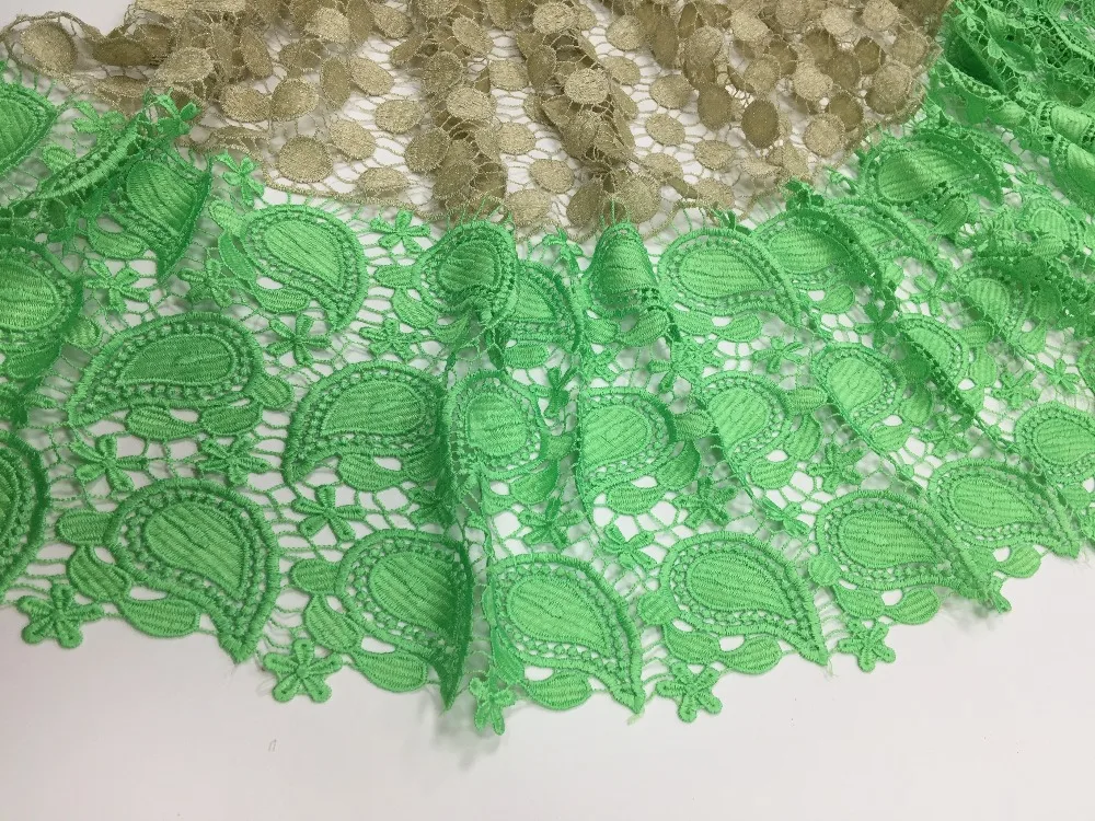 

Lastest double color WATER SOLUBLE lace fabric/ high quality water soluble fabric for dress f11WT01