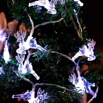 

10LEDS/20LEDS/40LEDS Christmas Elk String Light Christmas Battery LED Fairy Light Party Festival Xmas Decor Lamp DC3V