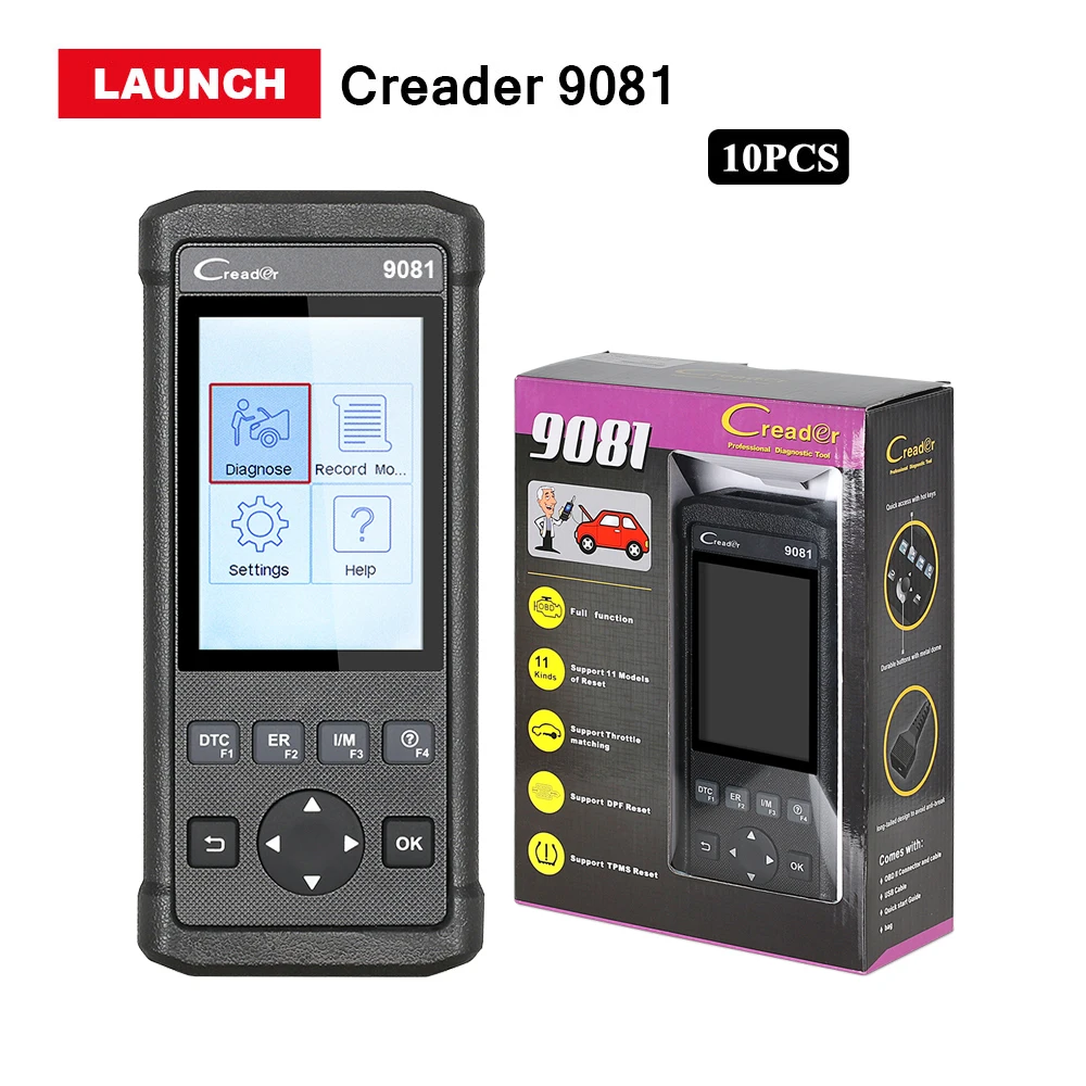 

Launch CR9081 OBD2 Code reader scanner support TPMS Oil EPB DPF ABS SAS Reset Full x431 Creader 9081 CR 9081 diagnostic tool