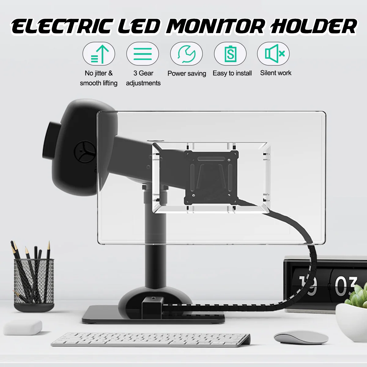 

LEORY LCD LED Monitor Holder For 10-30 Inch Laptop Desk Mount Bracket Rotating Neck Relax Exercise Machine Adjustment Stand